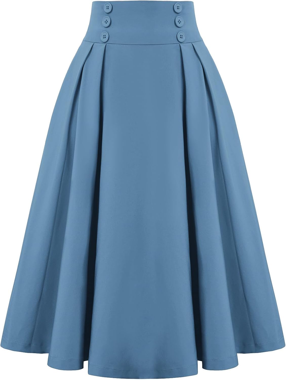 Belle Poque Women's Midi Pleated A-Line Skirts Pockets