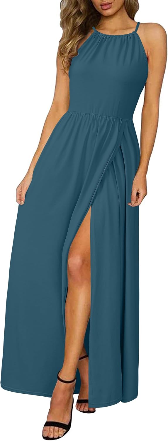KILIG Women's Summer Floral Beach Flowy Split Maxi Long Dresses