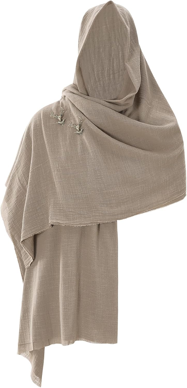 Berenlu Renaissance Hooded Cowl for Men, Medieval Costume Shawl
