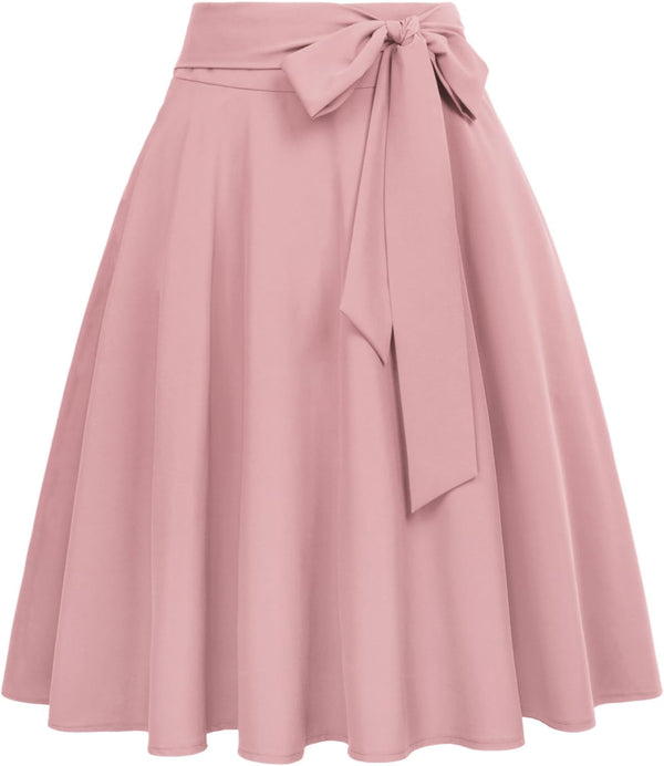 Belle Poque Women High Waisted A Line Skirt with Pockets