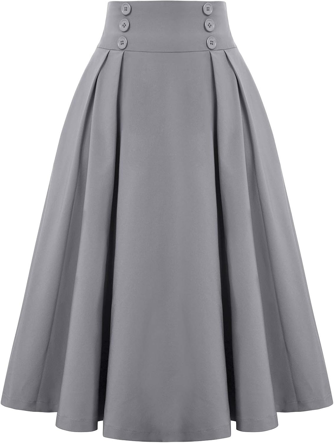 Belle Poque Women's Midi Pleated A-Line Skirts Pockets