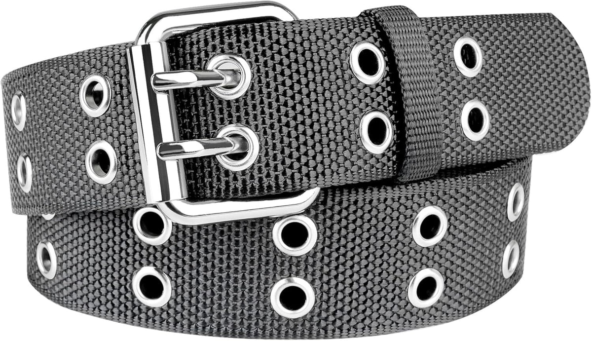 Double Grommet Belt Plus Size 39 To 71'' Nylon Prong Belts For Women