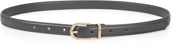 Womens Skinny Leather Belt Ladies Thin Faux Leather Belt With