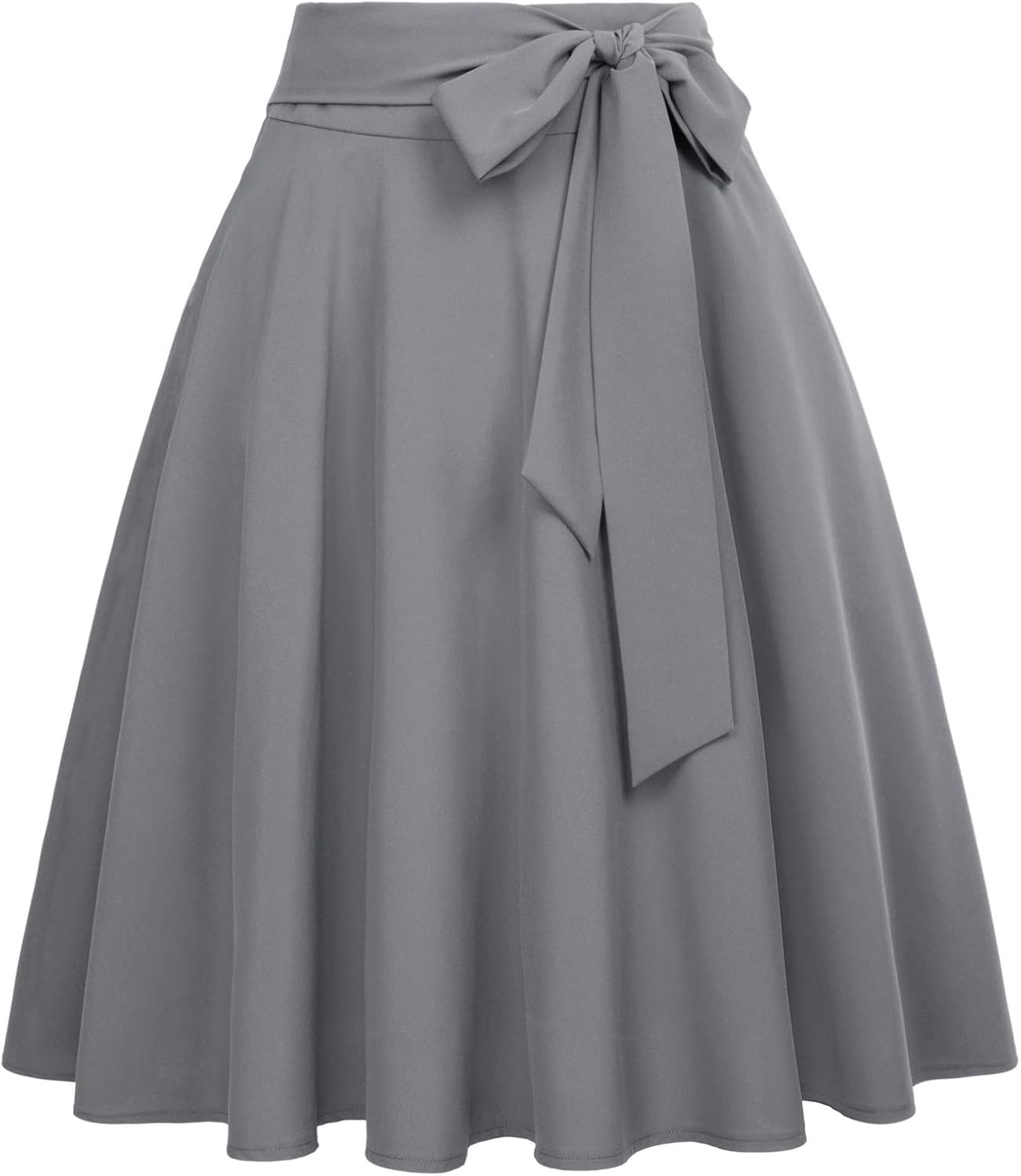 Belle Poque Women's High Waist A-Line Pockets Skirt Skater Flared Midi Skirt Vinage Skirt