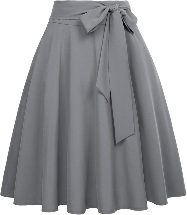 Belle Poque Women High Waisted A Line Skirt with Pockets