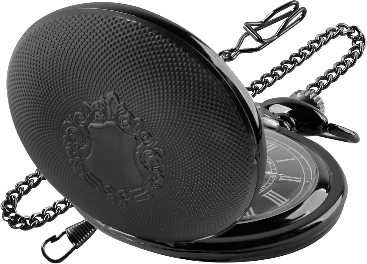 Carved Flower Quartz Pocket Watch with Quartz Movement, Pocket Watch w