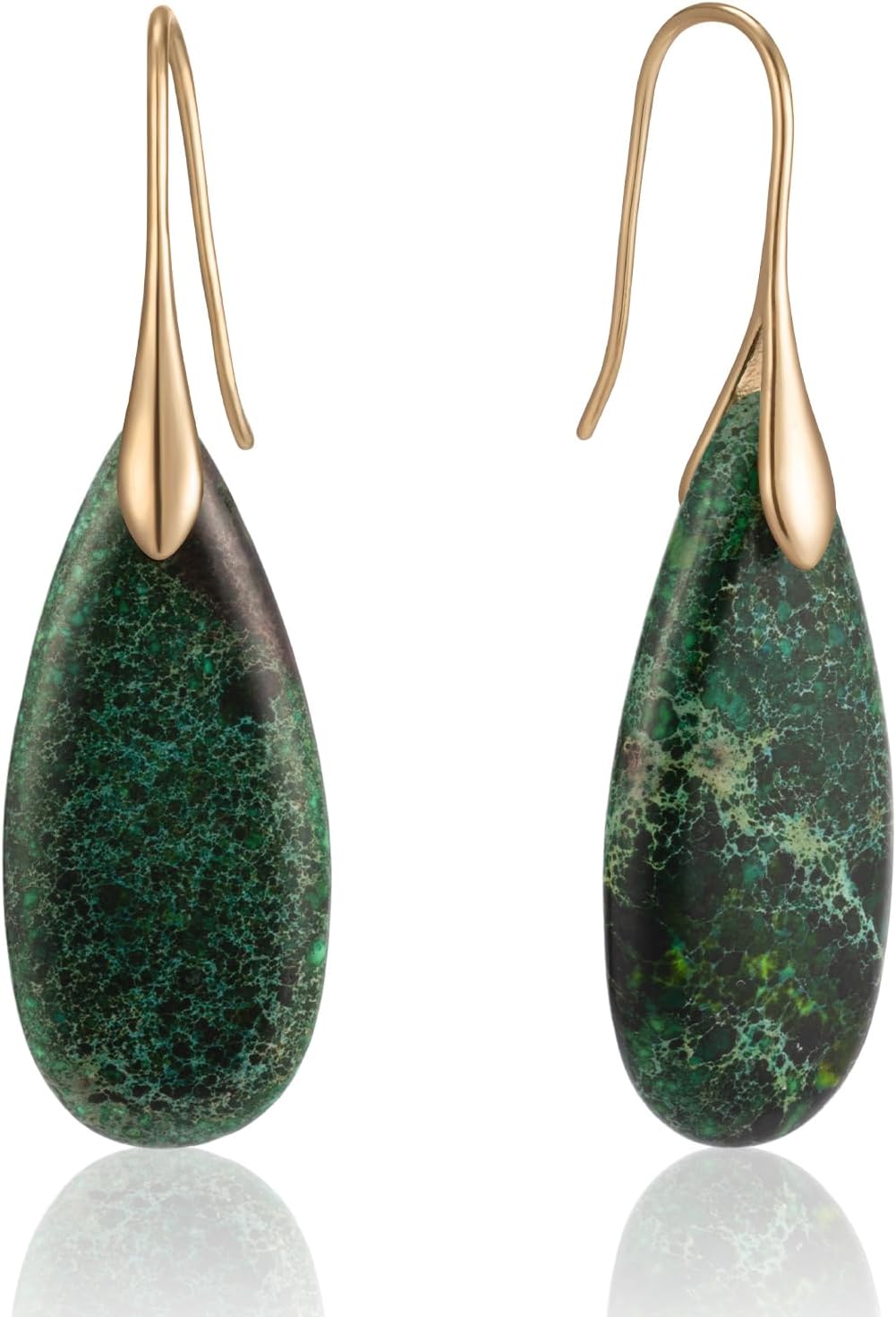 Stone Fishhook Dangle Drop Earrings