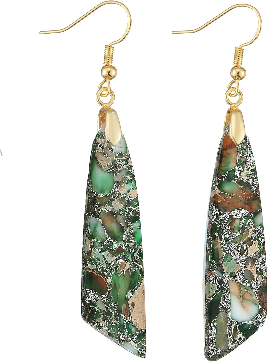 Natural Stone Long Drop Boho Earrings