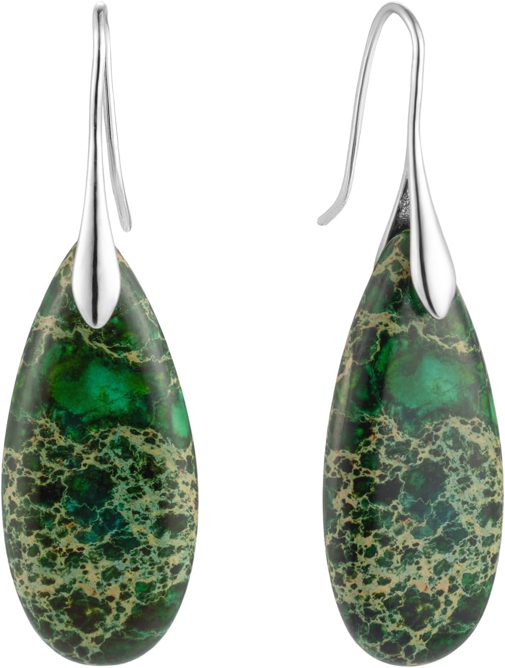 Stone Fishhook Dangle Drop Earrings