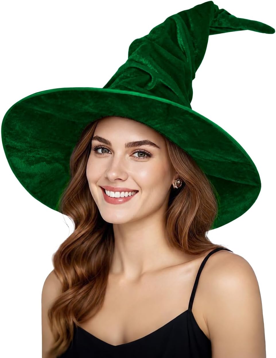 Women's Witch Hat with Shapeable Wide Brim and Adjustable Drawstring