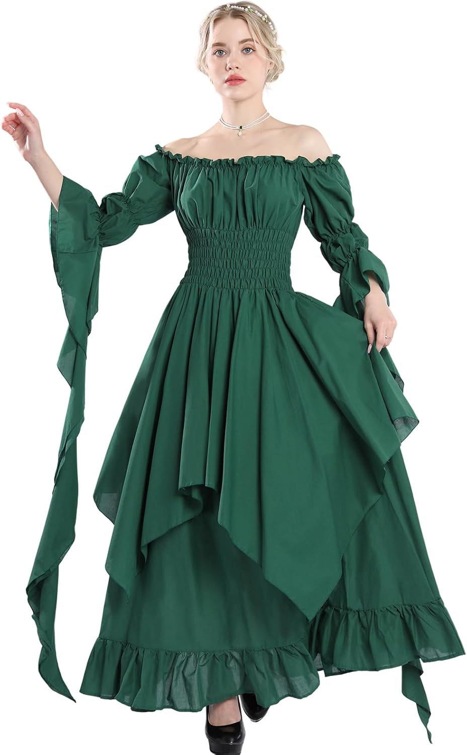 Renaissance Dress Women Victorian Dresses White Fairy Witch Wedding Dress