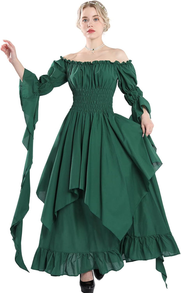 Renaissance Dress Women Victorian Dresses White Fairy Witch Wedding Dress