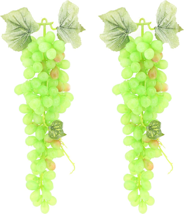 2PCS Red Rubber Grape Simulation Fruit Party Bar Cabinet Decoration Home Garden Wedding Decoration Fruit Photography Props Teaching Props Enlightenment (60 Grains)