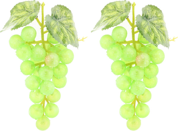 2PCS Red Rubber Grape Simulation Fruit Party Bar Cabinet Decoration Home Garden Wedding Decoration Fruit Photography Props Teaching Props Enlightenment (60 Grains)