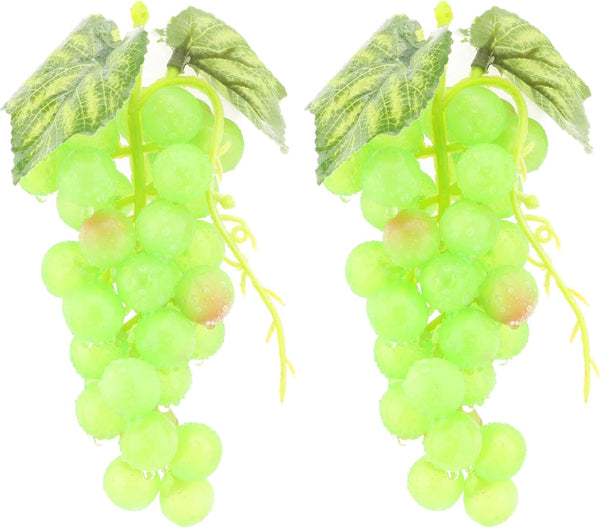 2PCS Red Rubber Grape Simulation Fruit Party Bar Cabinet Decoration Home Garden Wedding Decoration Fruit Photography Props Teaching Props Enlightenment (60 Grains)