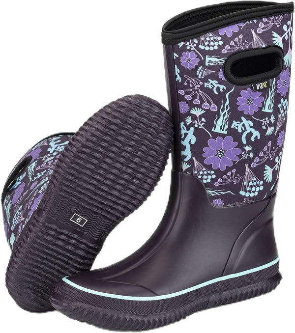 Mid-calf Rain Boots - Waterproof Insulated 5.5mm Neoprene Mud Boots