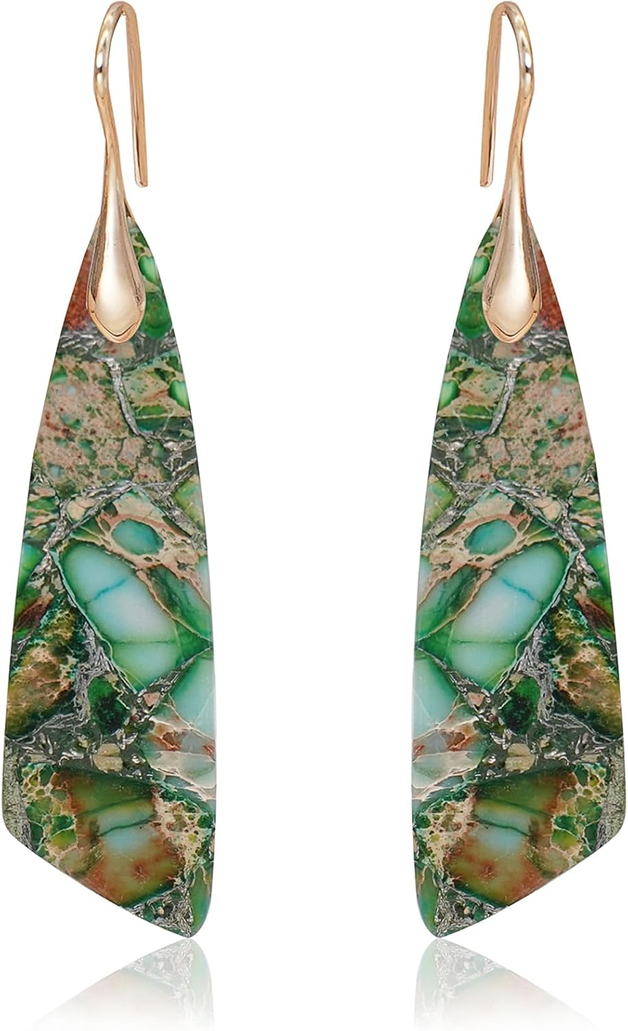 Natural Stone Triangle Boho Dangle Earrings