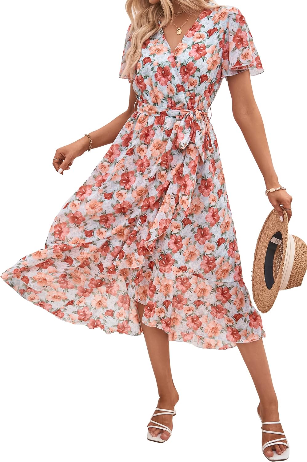PRETTYGARDEN Women's Summer Floral Boho Maxi Dress