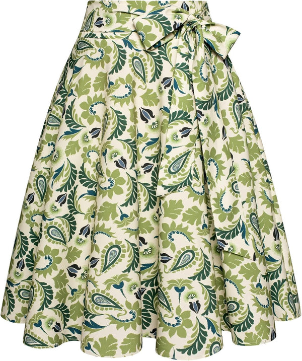 Belle Poque Women High Waisted A Line Skirt with Pockets