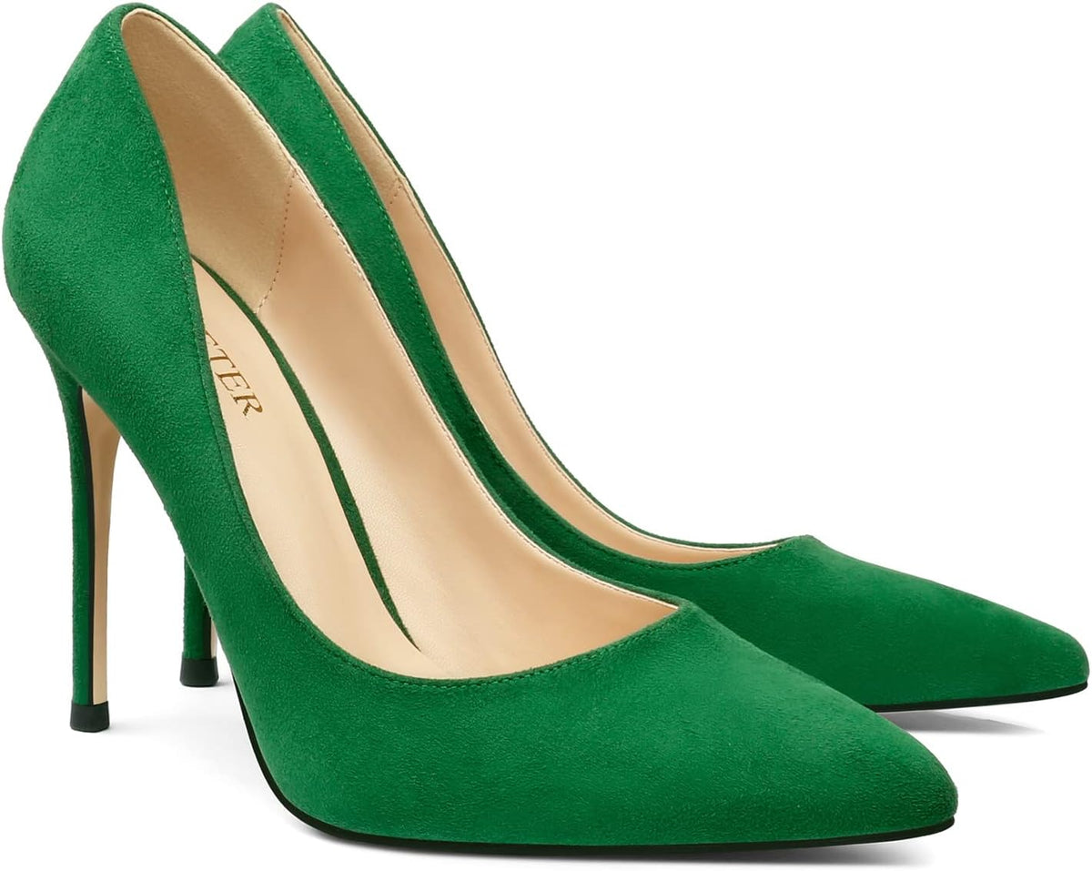 COLETER Women's 4 Inch Pumps Pointed Toe Dress Shoes Slip On Stiletto Pumps