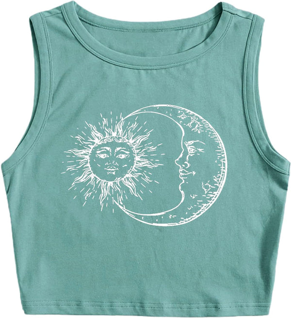Remidoo Crop Tops for Women Casual Cropped Tank Top Summer Sleeveless Shirts