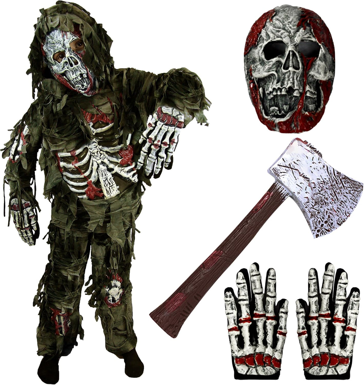 Spooktacular Creations Zombie Costume for Kids, Scary Halloween Costume for Boys, Halloween
