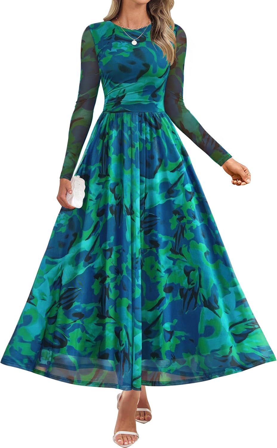 ZESICA Women's Fall Long Sleeve Wedding Guest Dresses