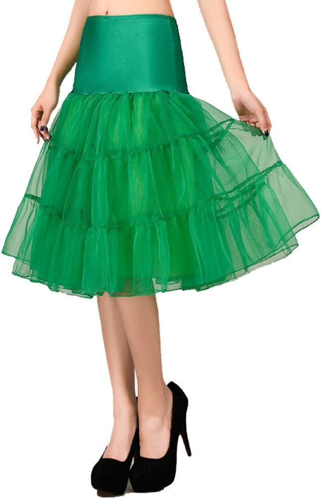 WOWBRIDAL Women's Vintage 50s Rockabilly Petticoat 25.59" Length Tutu Underskirt