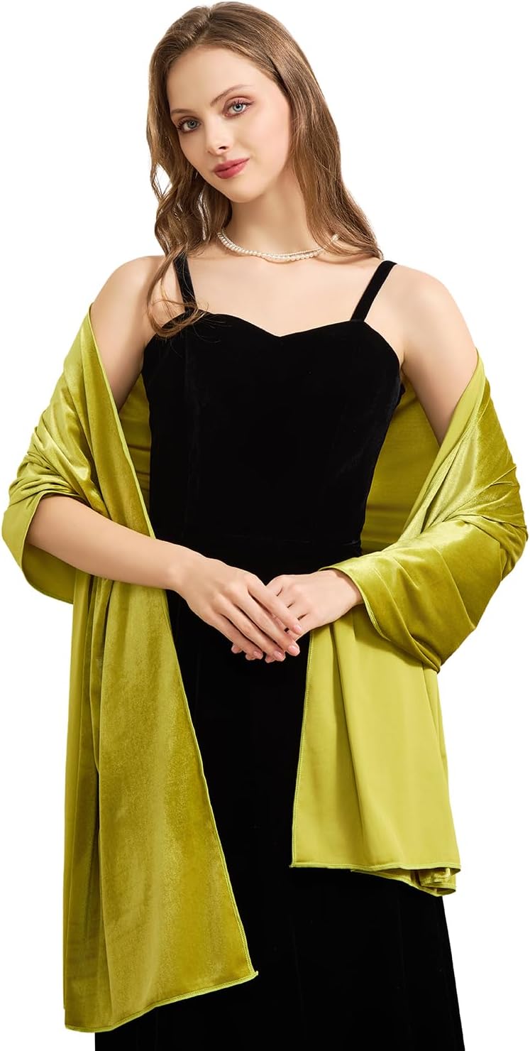 Huralona Women Velvet Shawl and Wrap Wedding Bridal Scarf for Evening Dress