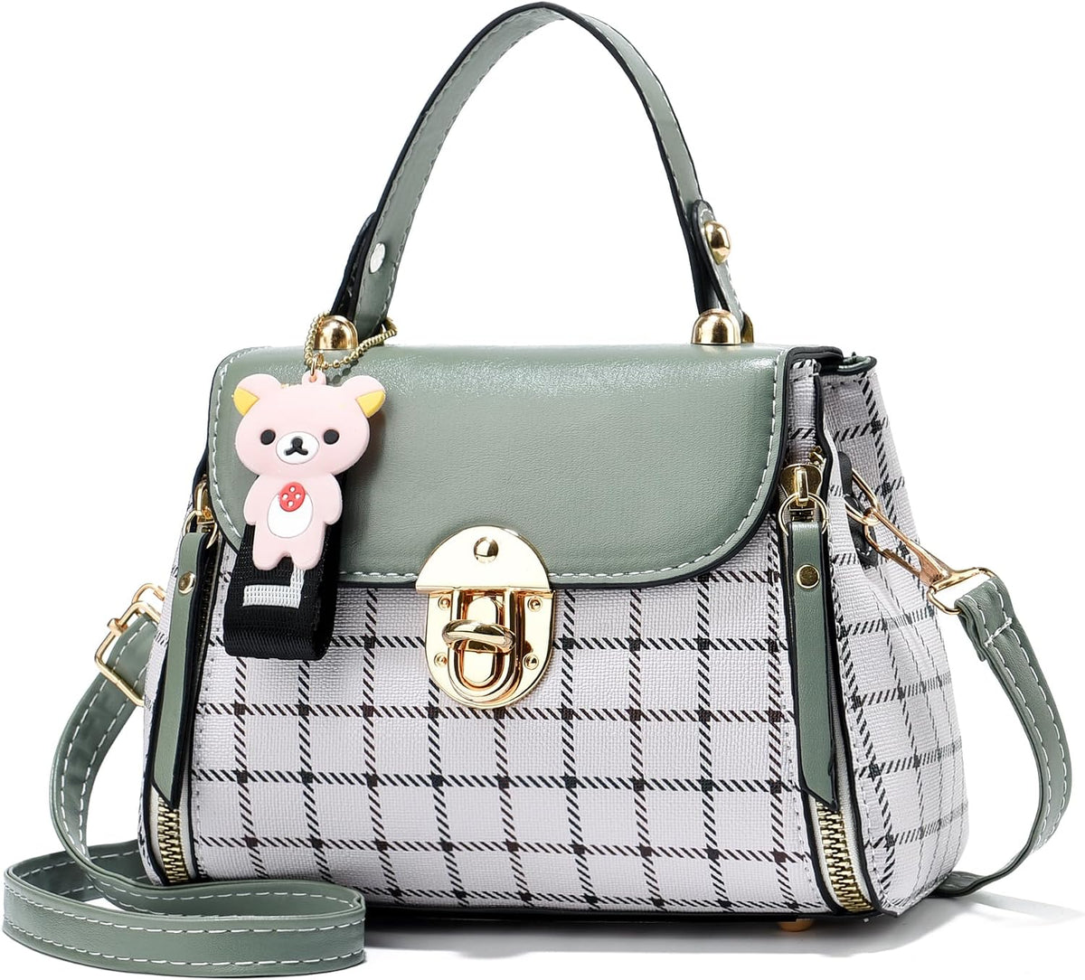 Sweet Small Plaid Crossbody Satchel