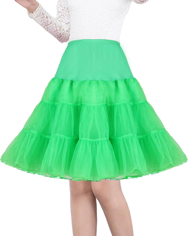 Women's 50s Vintage Petticoat 26" Crinoline Rockabilly Tutu Skirt Slip S-3XL