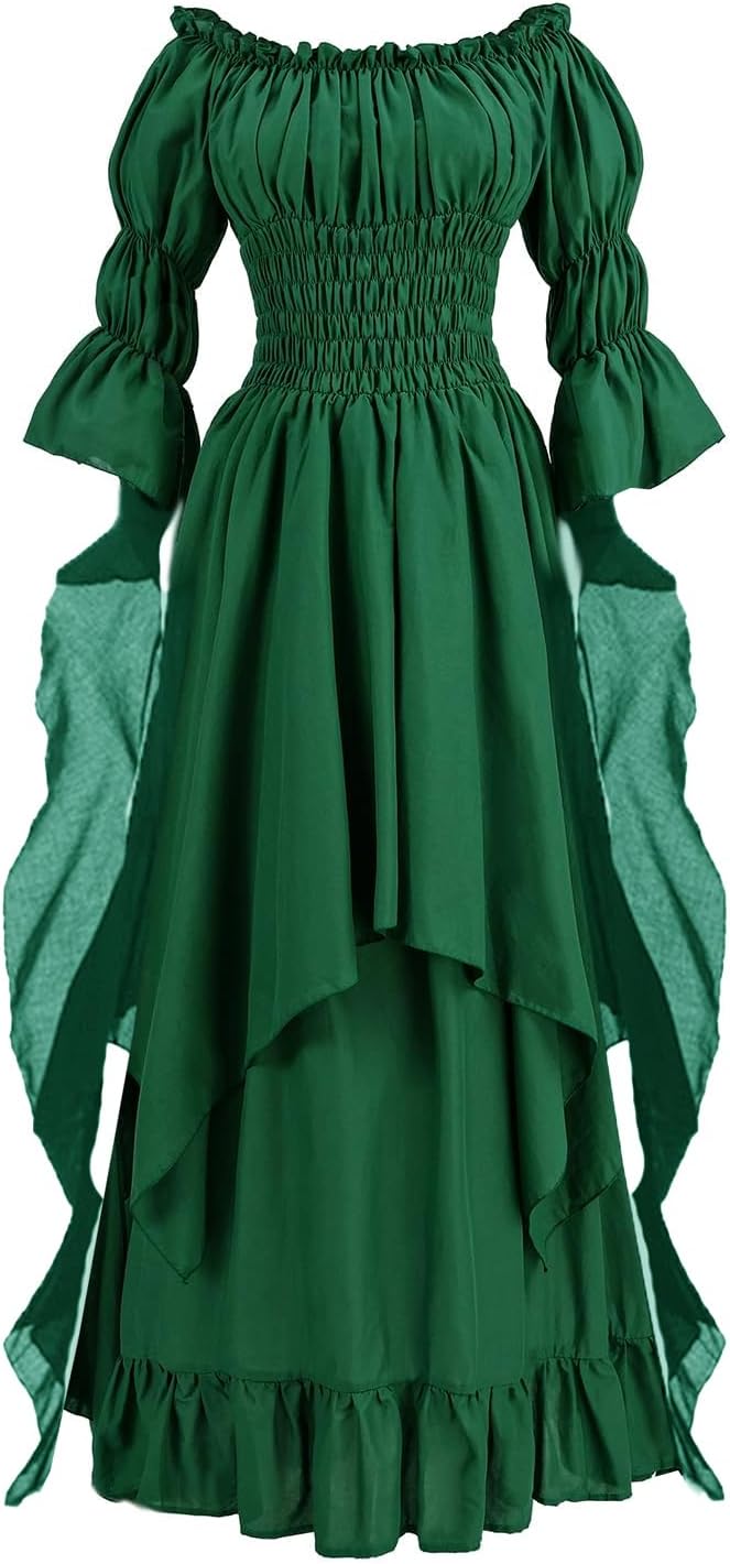 GOLDSTITCH Women's Victorian Dress Renaissance Medieval Costume Gothic Witch Dress for Women