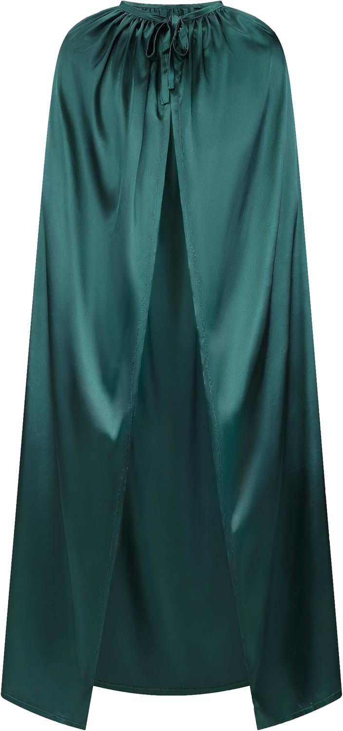 Unisex Full Length Cape Cloak, Halloween Witch Vampire Wizard Knight Robe Cosplay Costume for Women Men