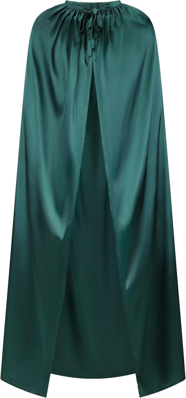 Unisex Full Length Cape Cloak, Halloween Witch Vampire Wizard Knight Robe Cosplay Costume for Women Men