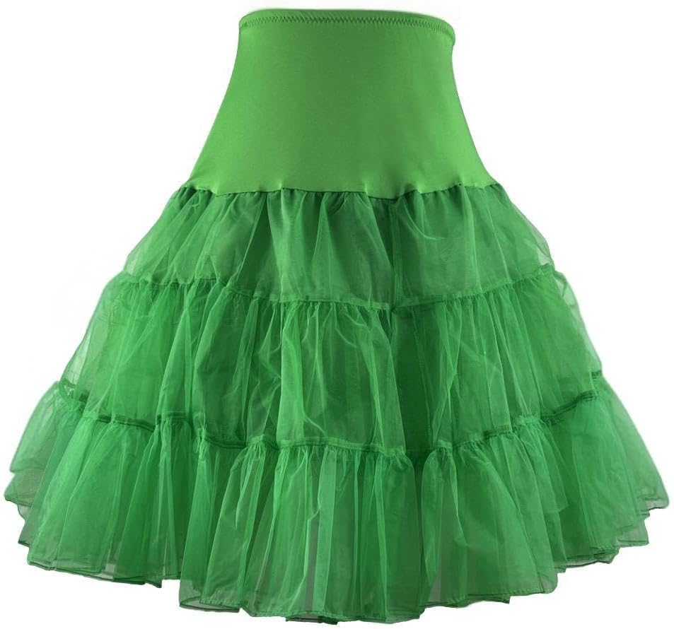 Women's 50s Vintage Petticoat 26" Crinoline Rockabilly Tutu Skirt Slip S-L…