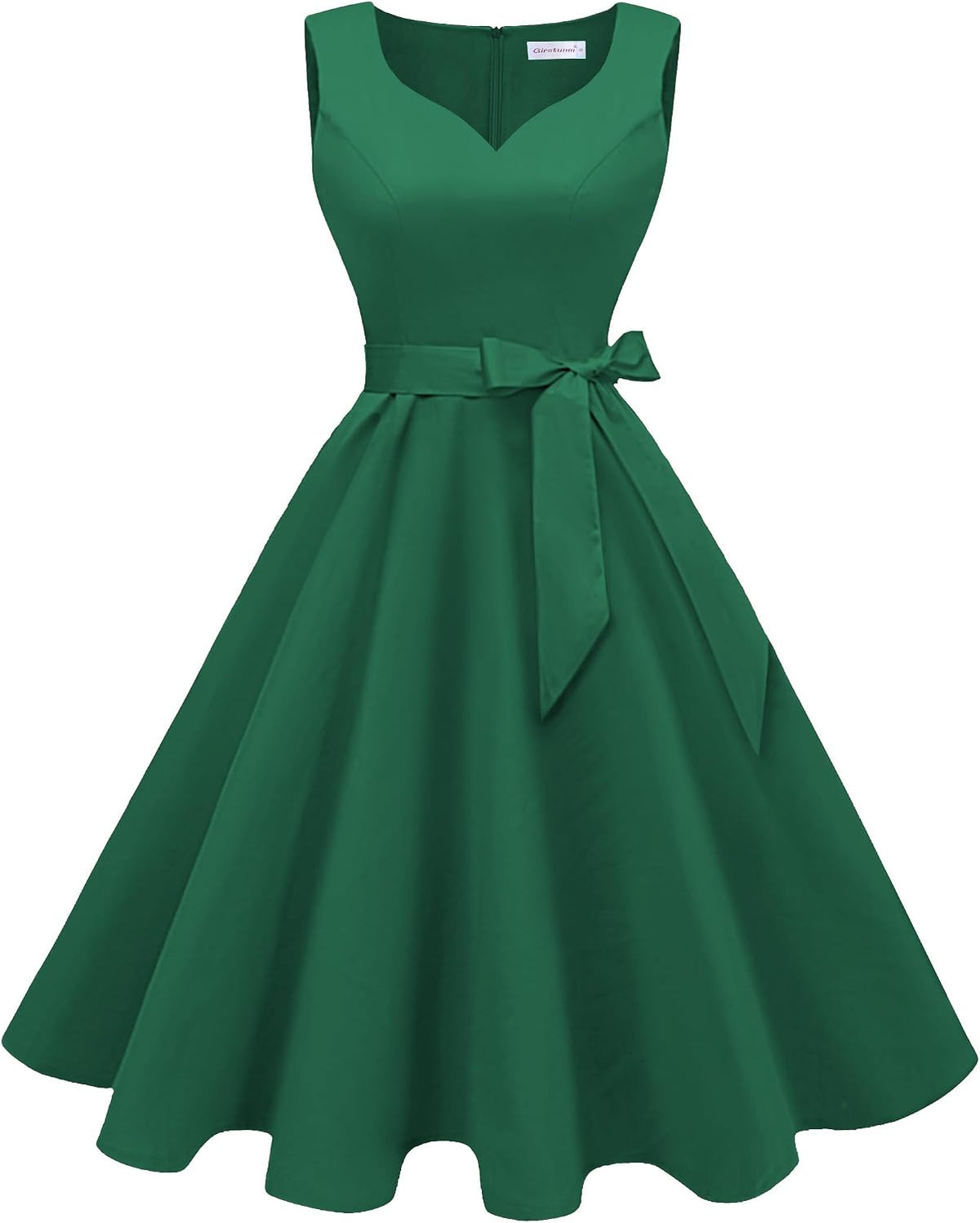 Girstunm 1950s Sleeveless Tea Party Swing Pockets Dress