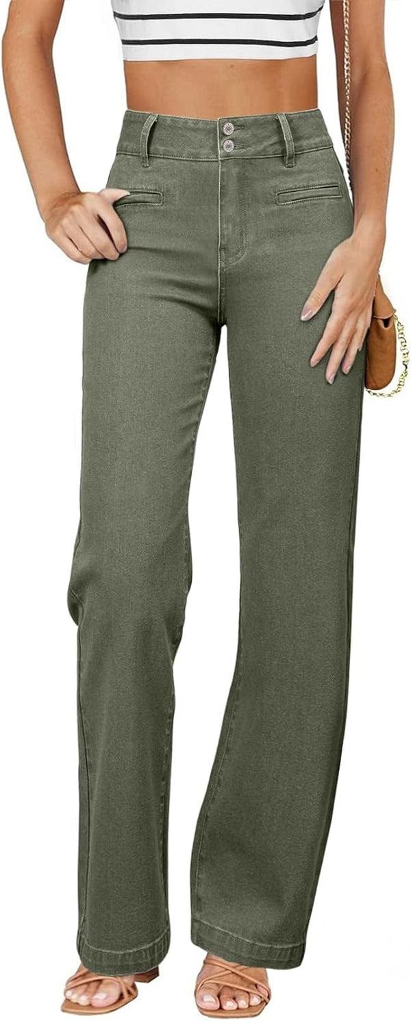 Sidefeel Women's Jeans High Waisted Straight Leg Stretchy Jeans