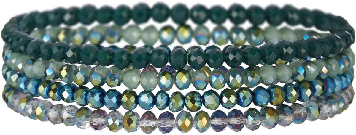 Noessla Beaded Boho Stretch Bracelet Colorful Stackable Crystal Beads Bracelets Trendy Costume Jewelry Mothers Day Gifts for Women