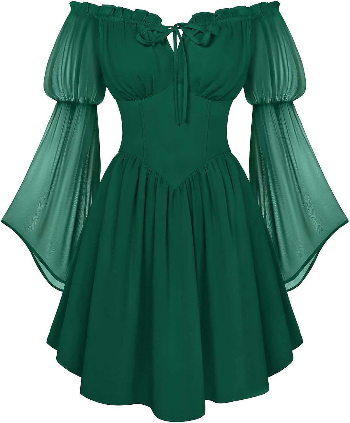 Scarlet Darkness Women's Renaissance Faire Fairy Witchy Dress with Pockets