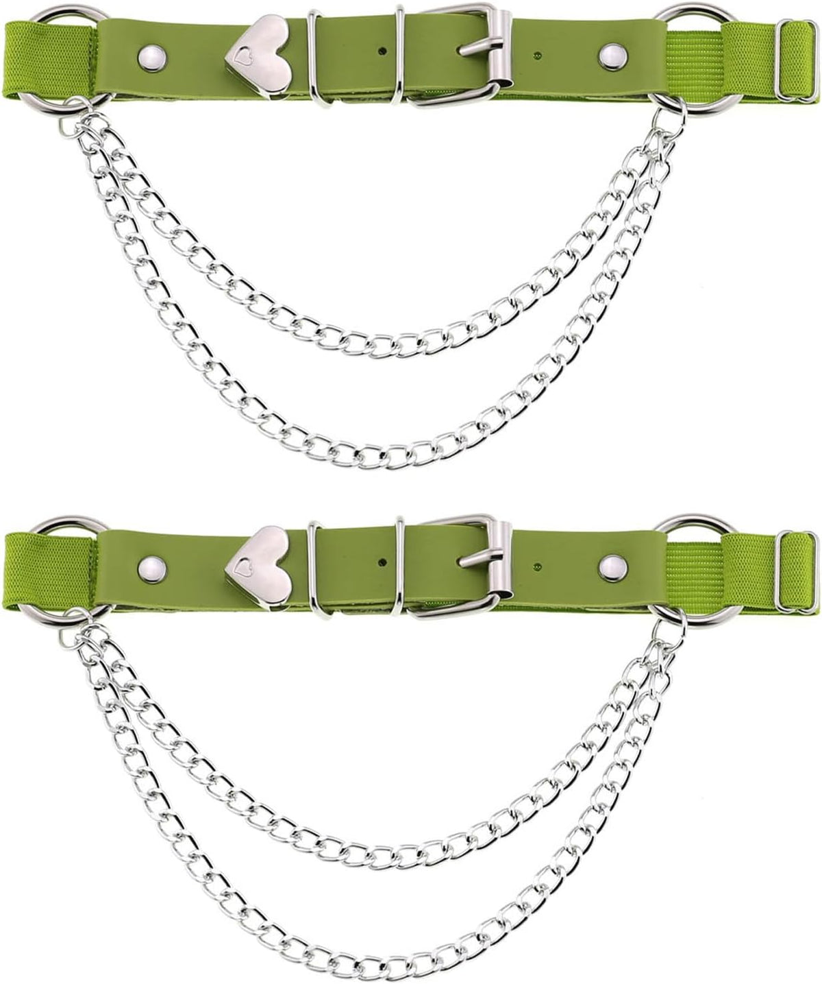 Adjustable Leg Garter with Chains, Elastic Punk Thigh Garters for Women, 1 Pair
