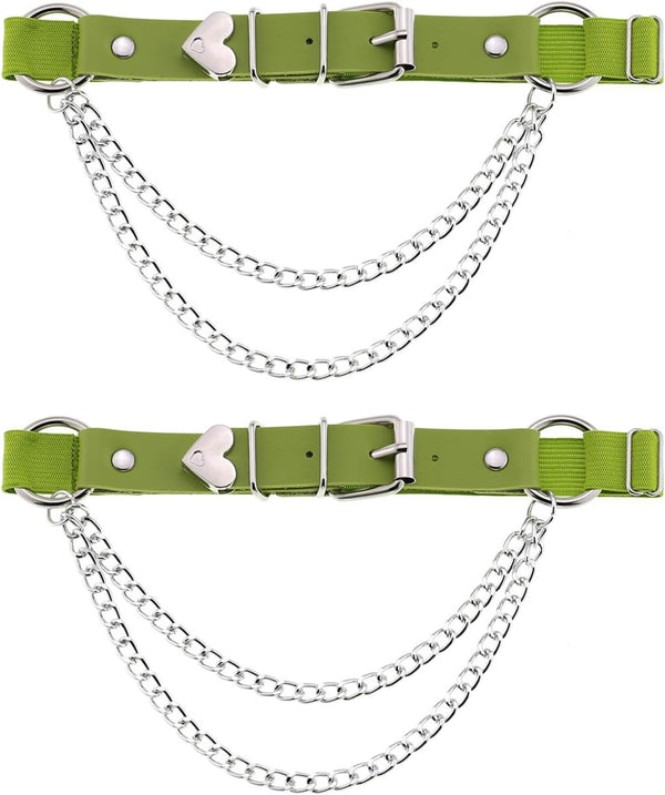 Adjustable Leg Garter with Chains, Elastic Punk Thigh Garters for Women, 1 Pair