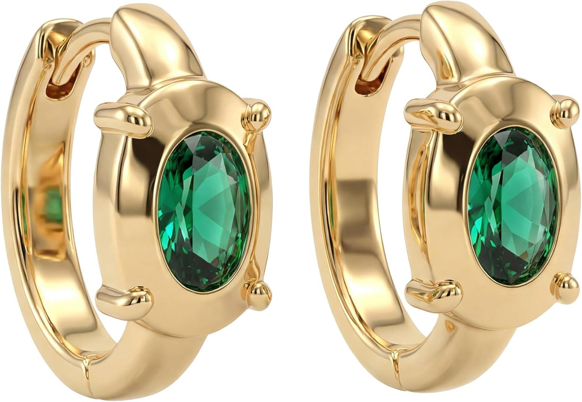 Cubic Zirconia Huggie Earrings 14k Gold Plated Tiny Earrings Small Huggie Hoop Earrings Simple Lightweight Hoops Gift for Women