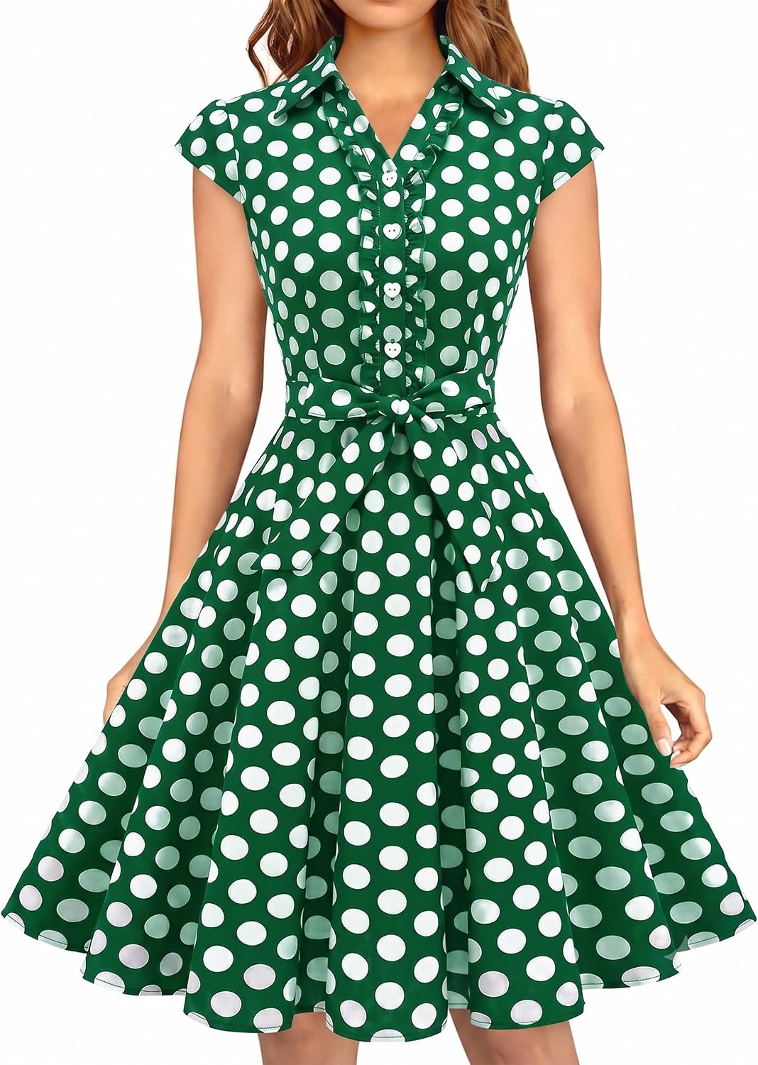 Wedtrend Women's 1950s Rockabilly Cap Sleeve Vintage Swing Cocktail Dress