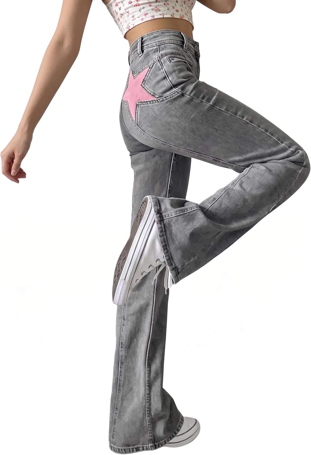 Jeans For Women's Jeans With Star Patches, Vintage Y2k Denim
