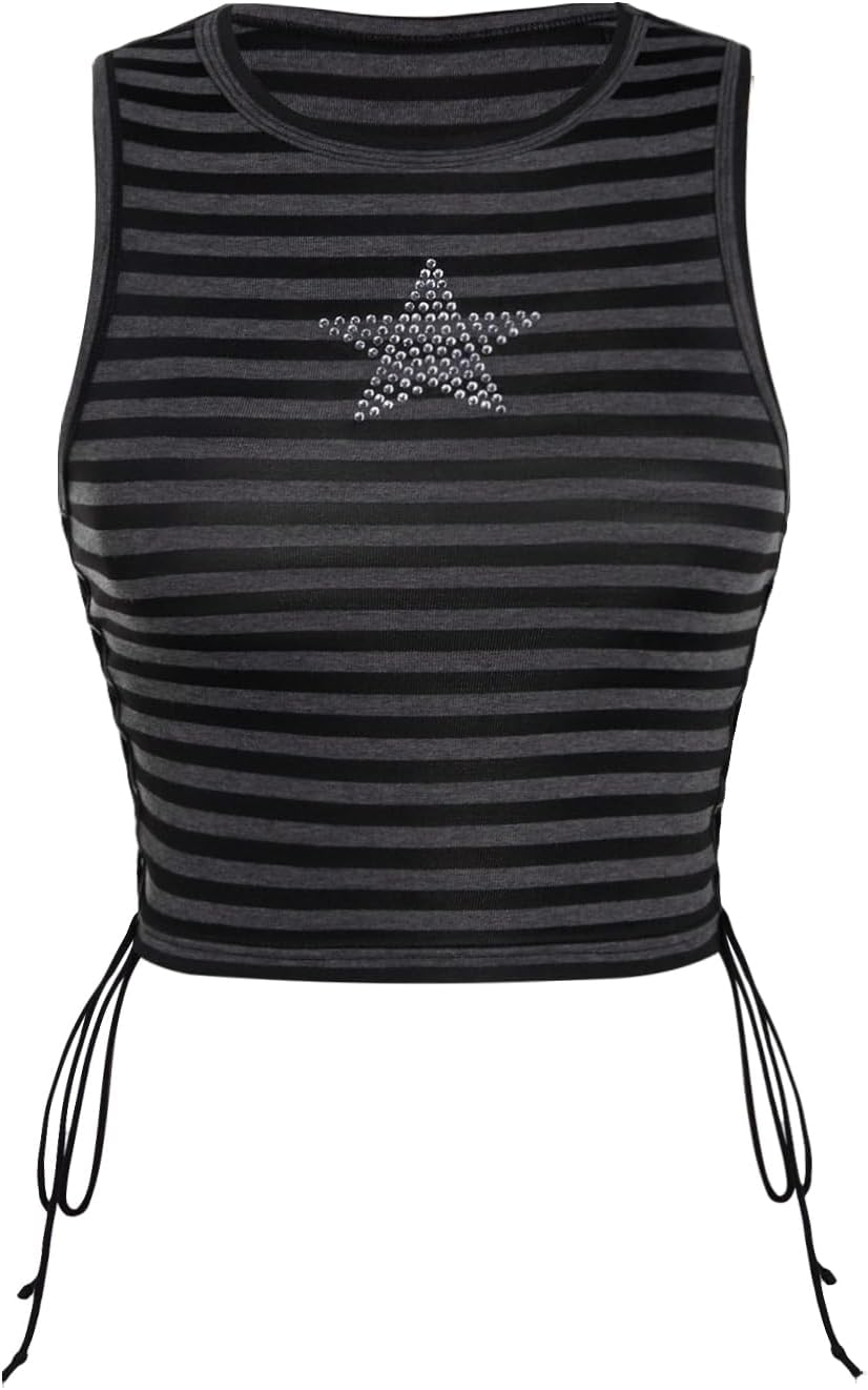 SOLY HUX Women's Tank Tops Y2K Summer Going Out Crop Top Concert Outfits