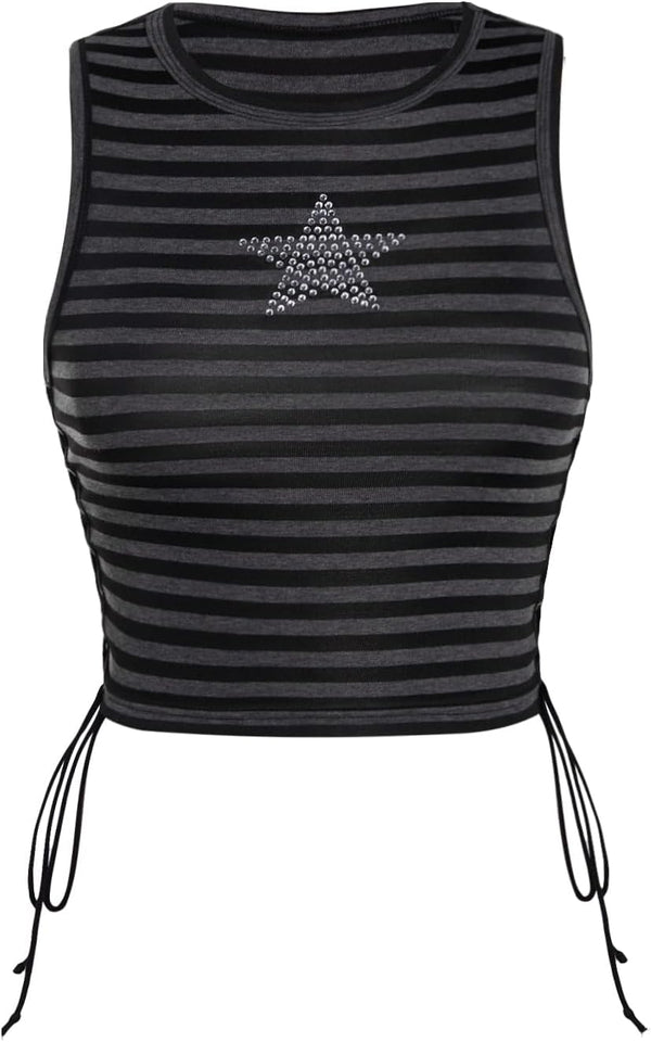 SOLY HUX Women's Tank Tops Y2K Summer Going Out Crop Top Concert Outfits