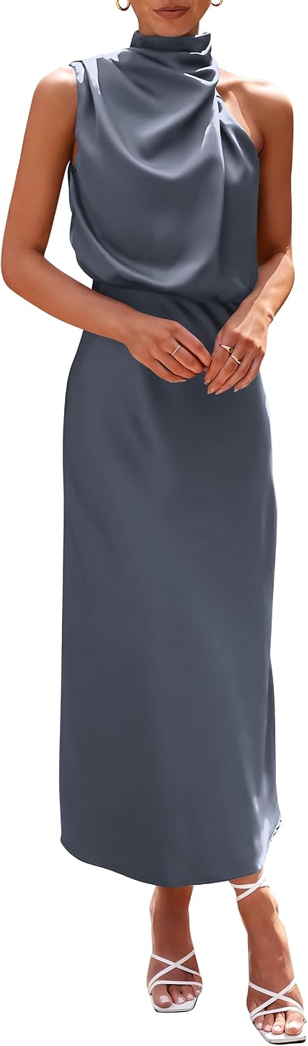 PRETTYGARDEN Women's Summer Satin Maxi Cocktail Dress Secondary image