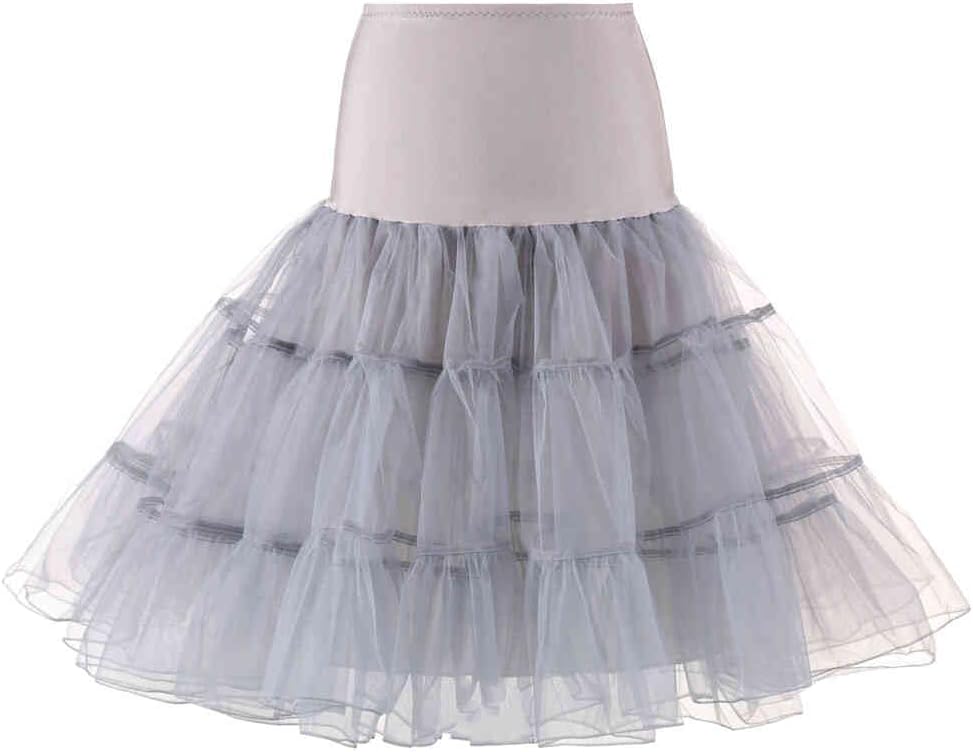 WOWBRIDAL Women's Vintage 50s Rockabilly Petticoat 25.59" Length Tutu Underskirt