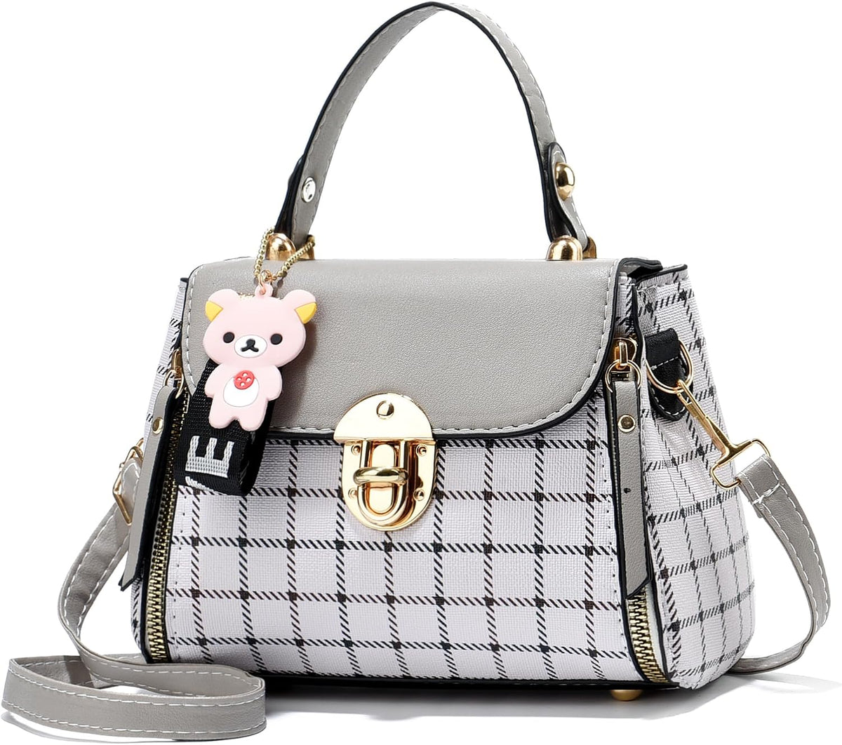 Sweet Small Plaid Crossbody Satchel
