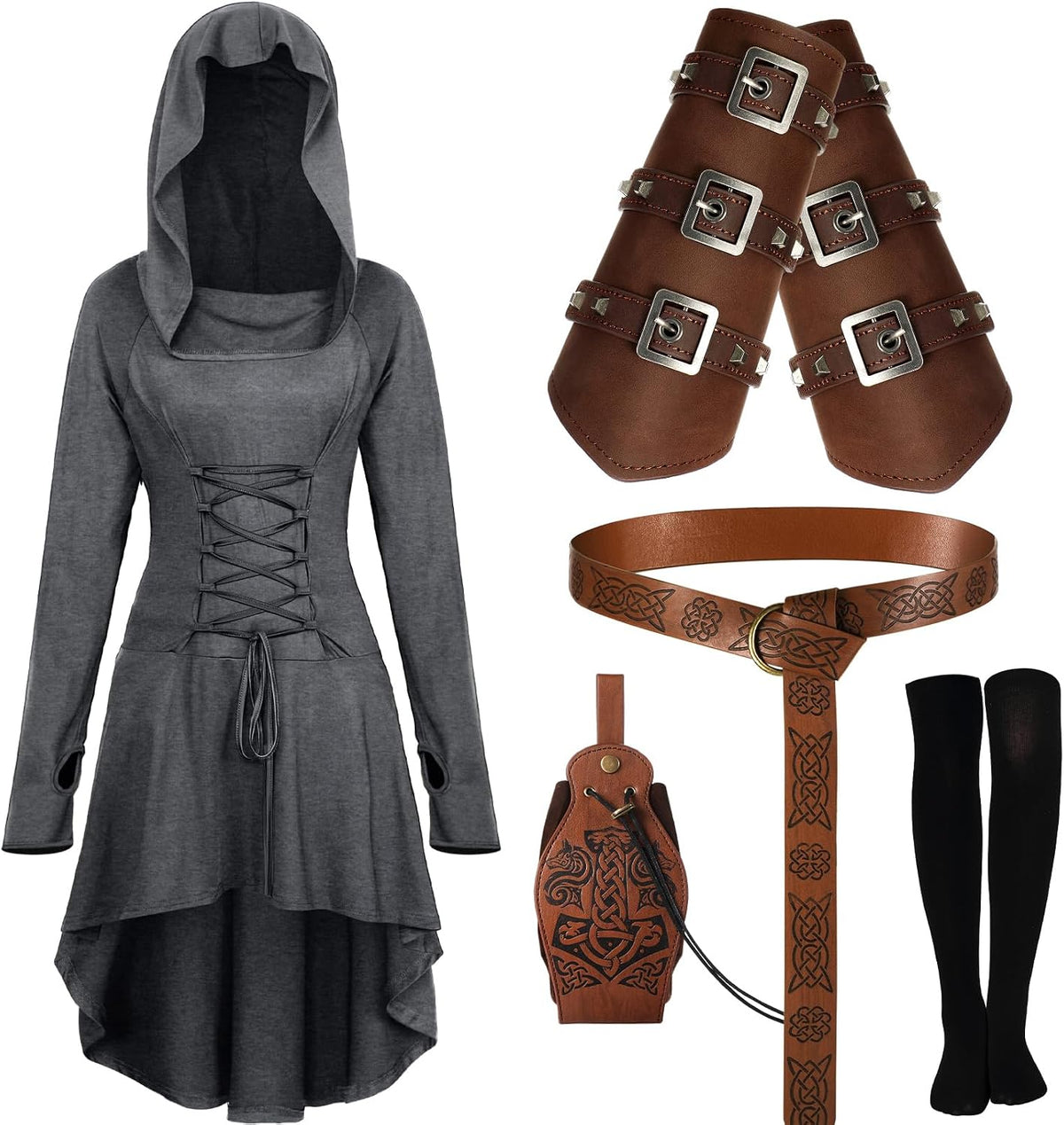 Suhine 5pcs Halloween Renaissance Women Costume